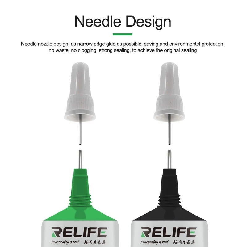 RELIFE กาว CP-0001 สีดำ CP-0002ใส ยืดหยุ่นสูง กาวเหลวสำหรับกรอบโทรศัพท์ หน้าจอ/ฝาหลัง