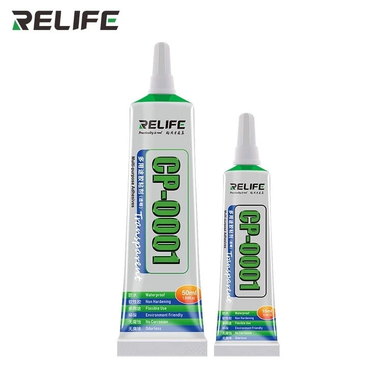 RELIFE กาว CP-0001 สีดำ CP-0002ใส ยืดหยุ่นสูง กาวเหลวสำหรับกรอบโทรศัพท์ หน้าจอ/ฝาหลัง