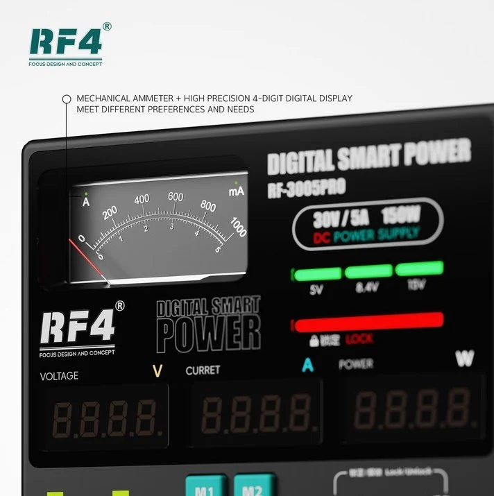 RF4 RF-3005PRO แหล่งจ่ายไฟ DC ดิจิตอล 30V 5A 150W