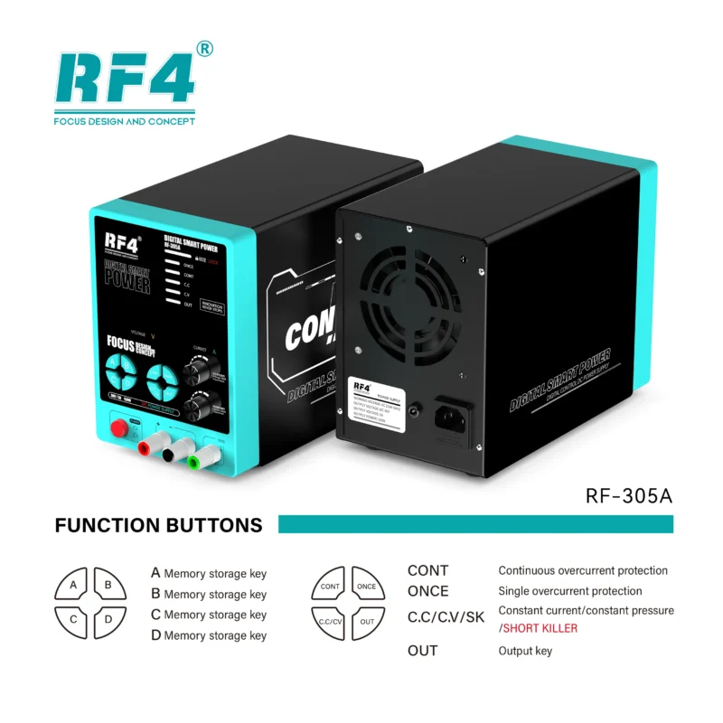 RF4 RF-305A แหล่งจ่ายไฟ DC พร้อมฟังก์ชัน Shortkiller - ( 30V / 5AMP )