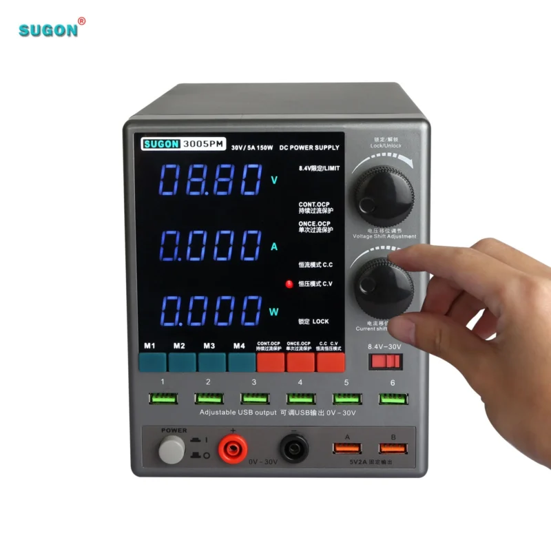 SUGON 3005PM  แหล่งจ่ายไฟ DC แบบดิจิตอลปรับได้ 30V 5A