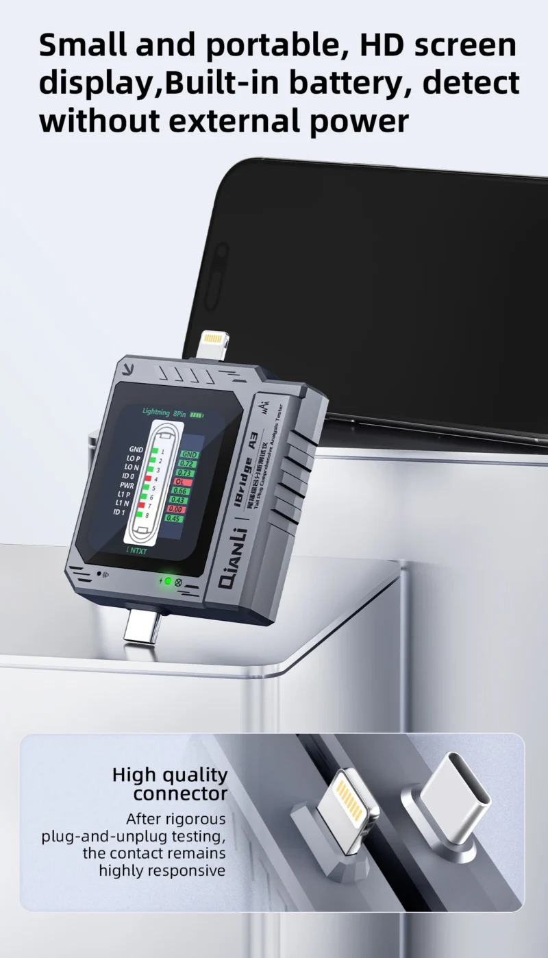 เครื่องทดสอบการวิเคราะห์ปลั๊กชาร์จ QIANLI IBRIDGE A3