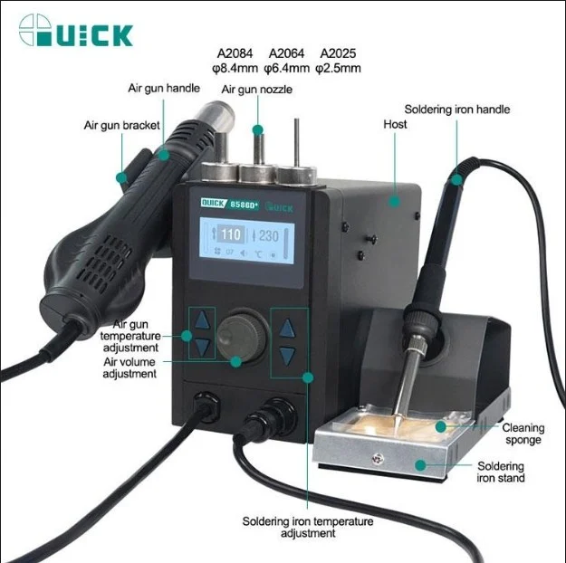 เครื่องเป่าลมร้อน QUICK 8586D+ (2) เครื่องเป่าลมร้อน QUICK 8586D+