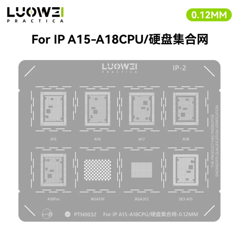 แผ่นเพลทซีพียู iPhone A9-A14 LUOWEI IP-2