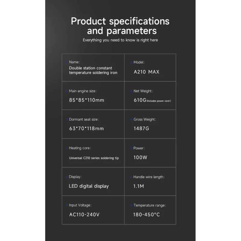 หัวแร้งคู่ MECHANIC A210 MAX
