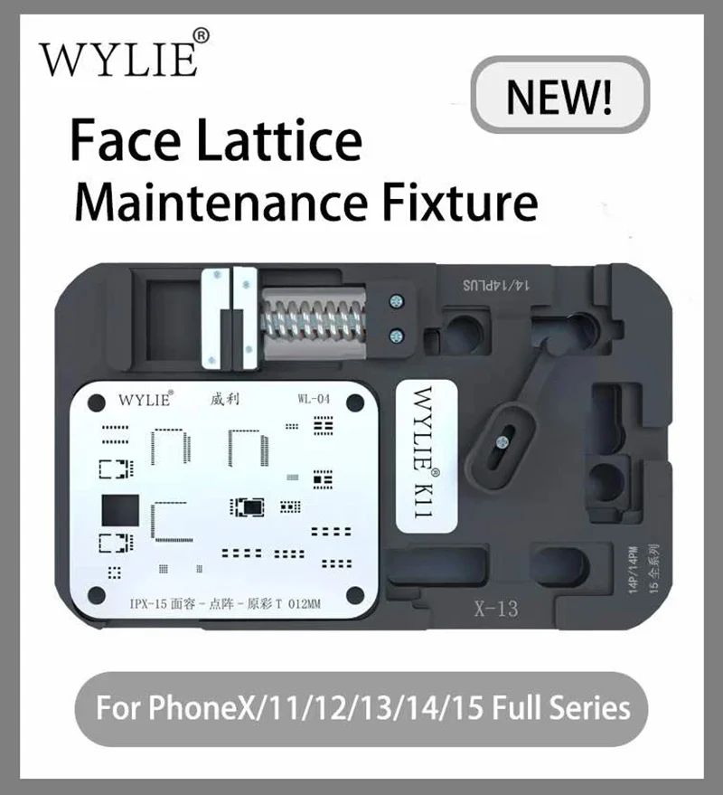 แท่นจับ+แผ่นเพลท Wylie k11 สำหรับซ่อม face ID รองรับ X XS xsm 11 11p 11pm 12 12mini 12pro 12pm 13-15pm